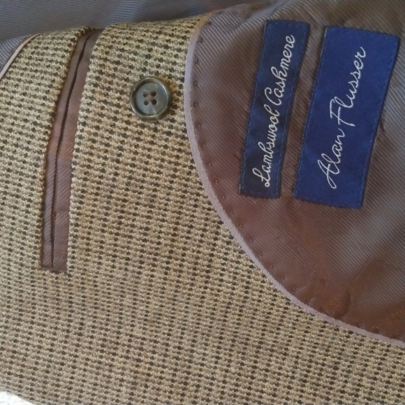 NWT Alan Flusser Brown Lambswool/Cashmere Sport Jacket 40R - Picture 9 of 16